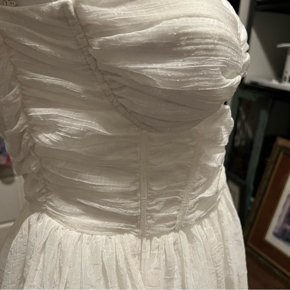 Lena White Bustier Strapless Cocktail Dress Women's Size Large Fully Lined - Picture 9 of 16